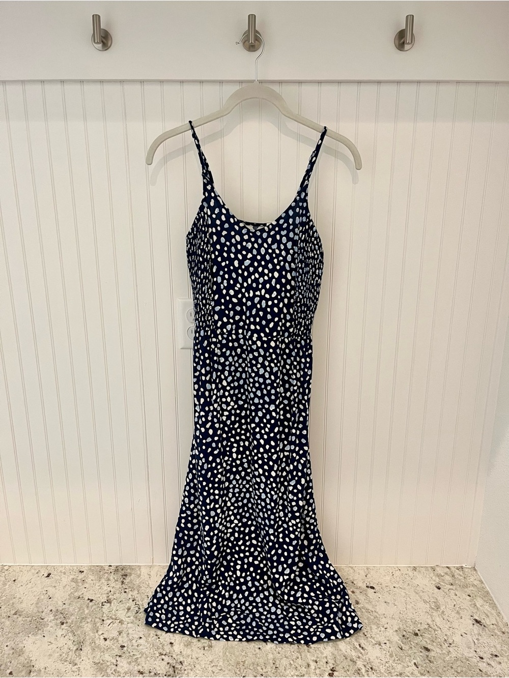 Roxy Navy Blue Spotted Midi Dress